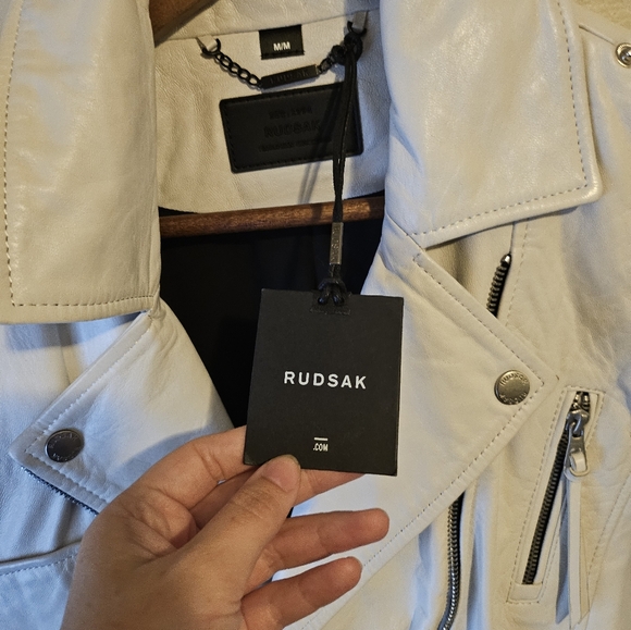 Rudsak White Leather Jacket - Picture 2 of 3